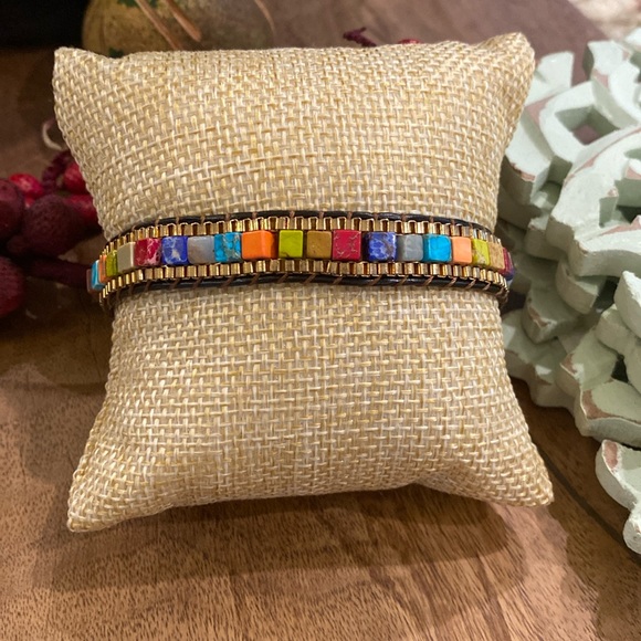 Modern Boho Natural Stone Bracelet - Picture 4 of 7